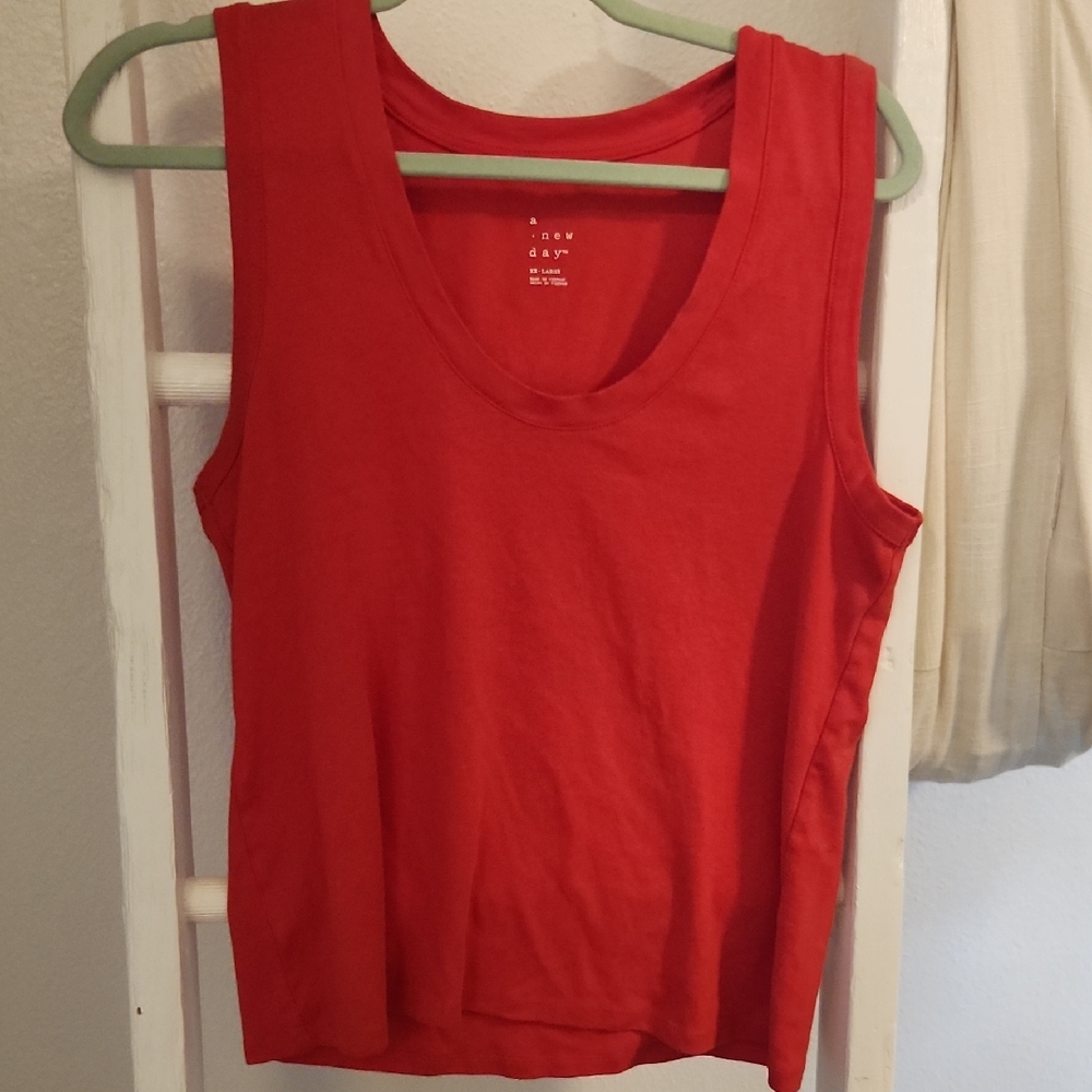 A New Day Red Scoop Neck Tank